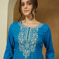 Janasya Dark Rayon Embroidered Straight Tunic | Swadesiicart