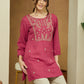 Janasya Dark Rayon Embroidered Straight Tunic | Swadesiicart