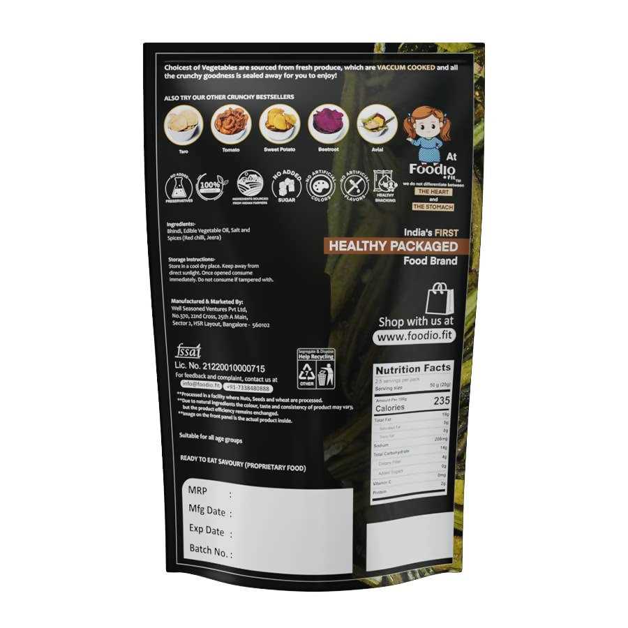 Foodio Bhindi Vacuum Fried Chips - Swadesiicart