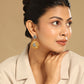 Nuyug 18K Gold-Plated Stones & American Diamond Studded Contemporary Wire Drop Earrings | Swadesiicart