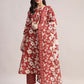 Aavyora Women Maroon Floral Printed Kurta with Printed Pants & Dupatta Set - Swadesiicart