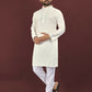 Anaita Beige Embroidered Silk Straight Kurta