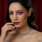 Dual Tone Gold and Silver Choker with American Diamonds and Kundan (Silver) - Ruby Raang | Swadesiicart
