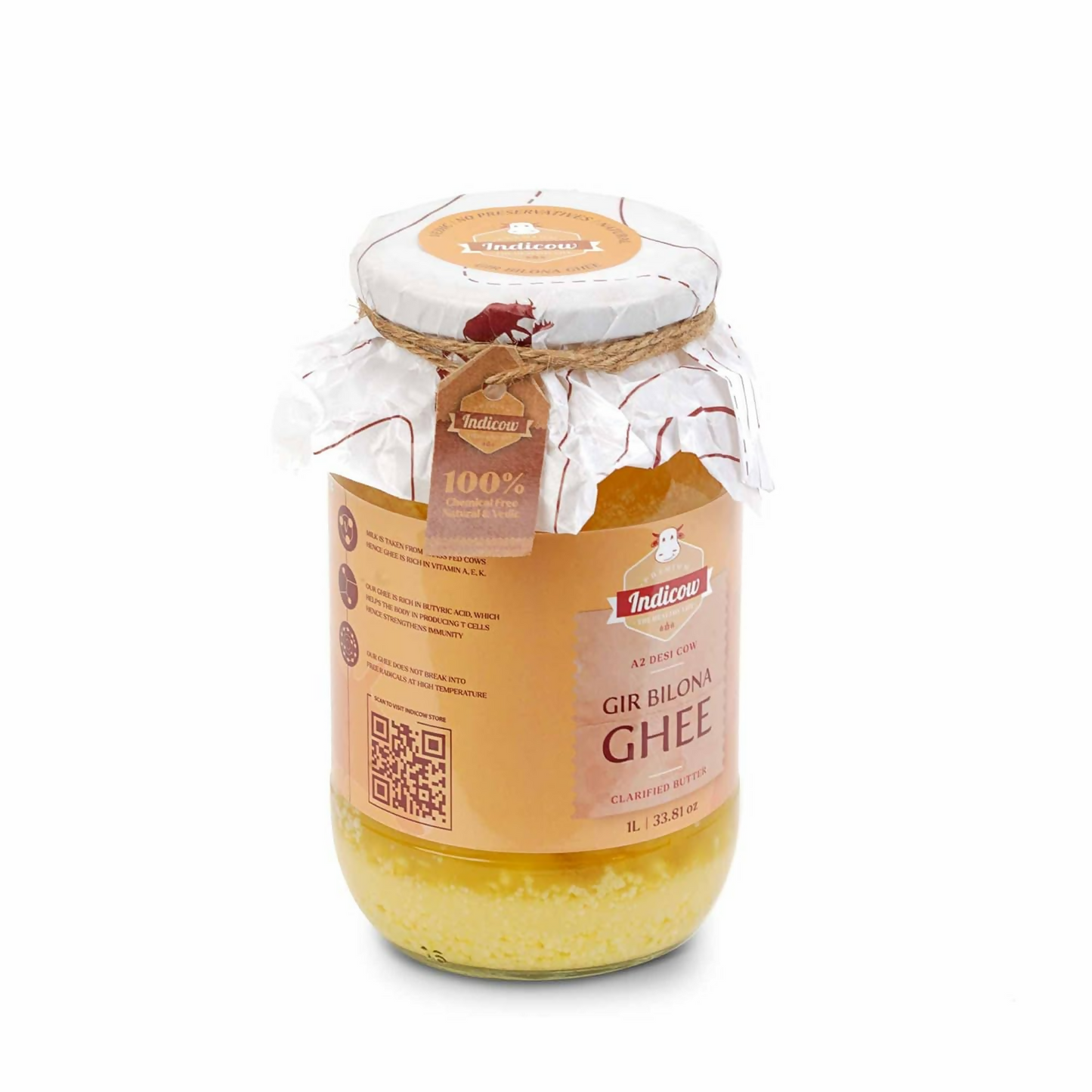 Indicow Foods Pure Authentic A2 Gir Cow Ghee | Swadesiicart