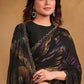 Black Zari Jacquard Print Designer Saree with Unstitched Blouse - Norita Mahitha