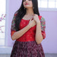 Jyoti Fashion Women's Wine Patola with Foil Print Dola Silk Anarkali Dress | Swadesiicart