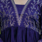 The52 Blue Women's Beautiful Embroidered Vichitra Silk Fabric with Flared Kurta, Pant and Dupatta Set - Swadesiicart