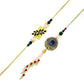 trueBrowns X Voylla Peacock Feathers And Beads Bhaiya Bhabhi Lumba Rakhi | Swadesiicart