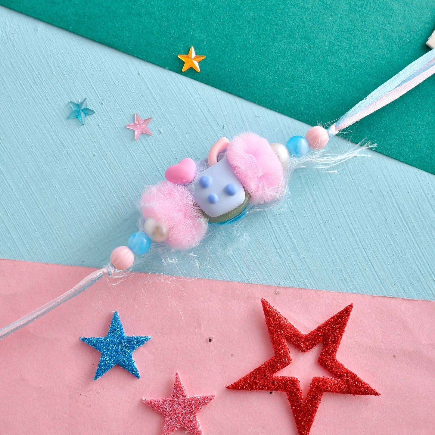 trueBrowns X Voylla Colourful Monkey Face Beaded Kids Rakhi For Kids | Swadesiicart