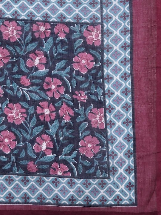Anubhutee Blue Ethnic Motifs Printed Pure Cotton Kurta with Trousers & Dupatta | Swadesiicart