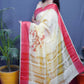 Jyoti Fashion Women's Red Linen Silk Digital Print with Jacquard Woven Border Saree with Blouse | Swadesiicart