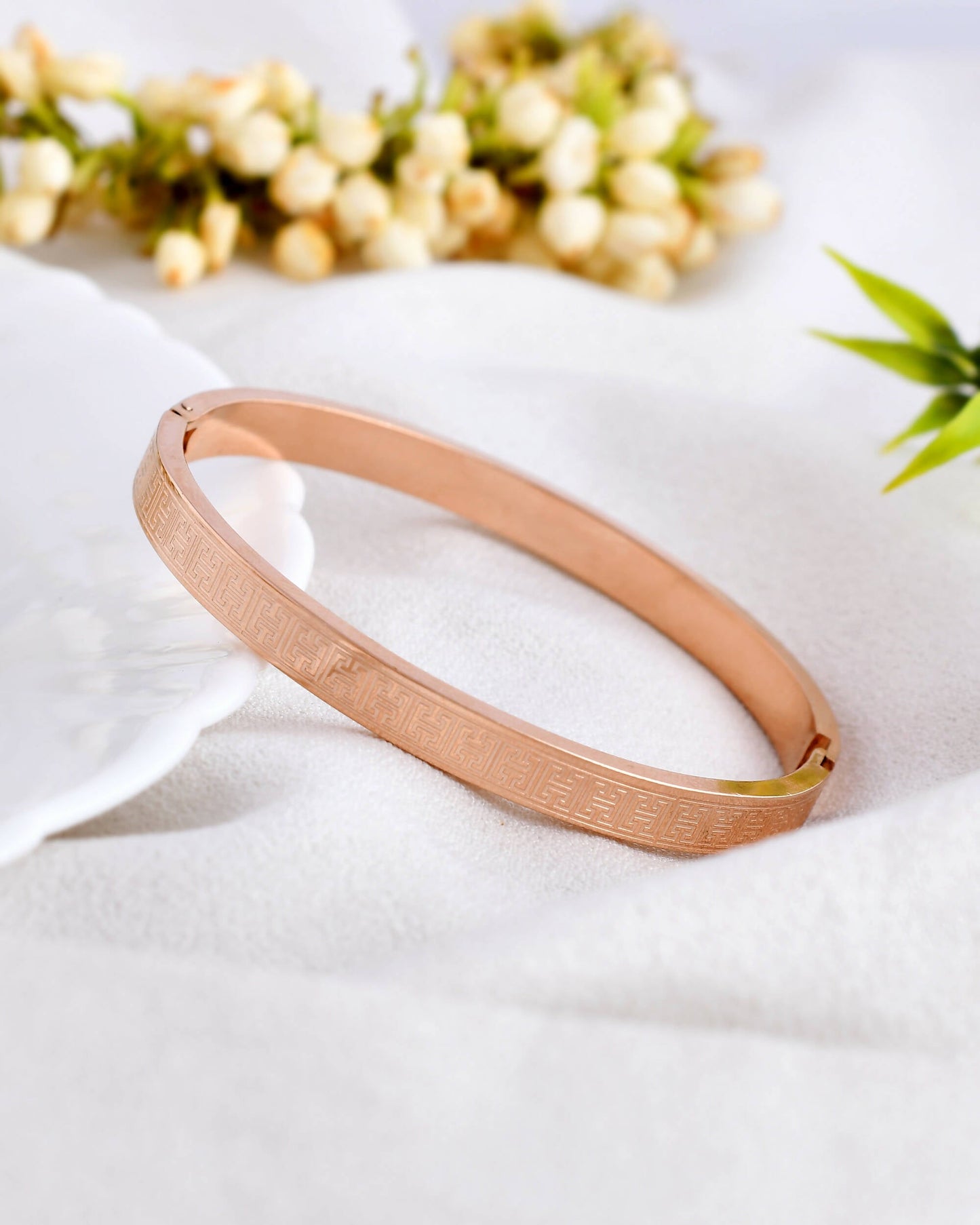 VOJ Stainless Steel Gold-Polished Bracelet - Swadesiicart