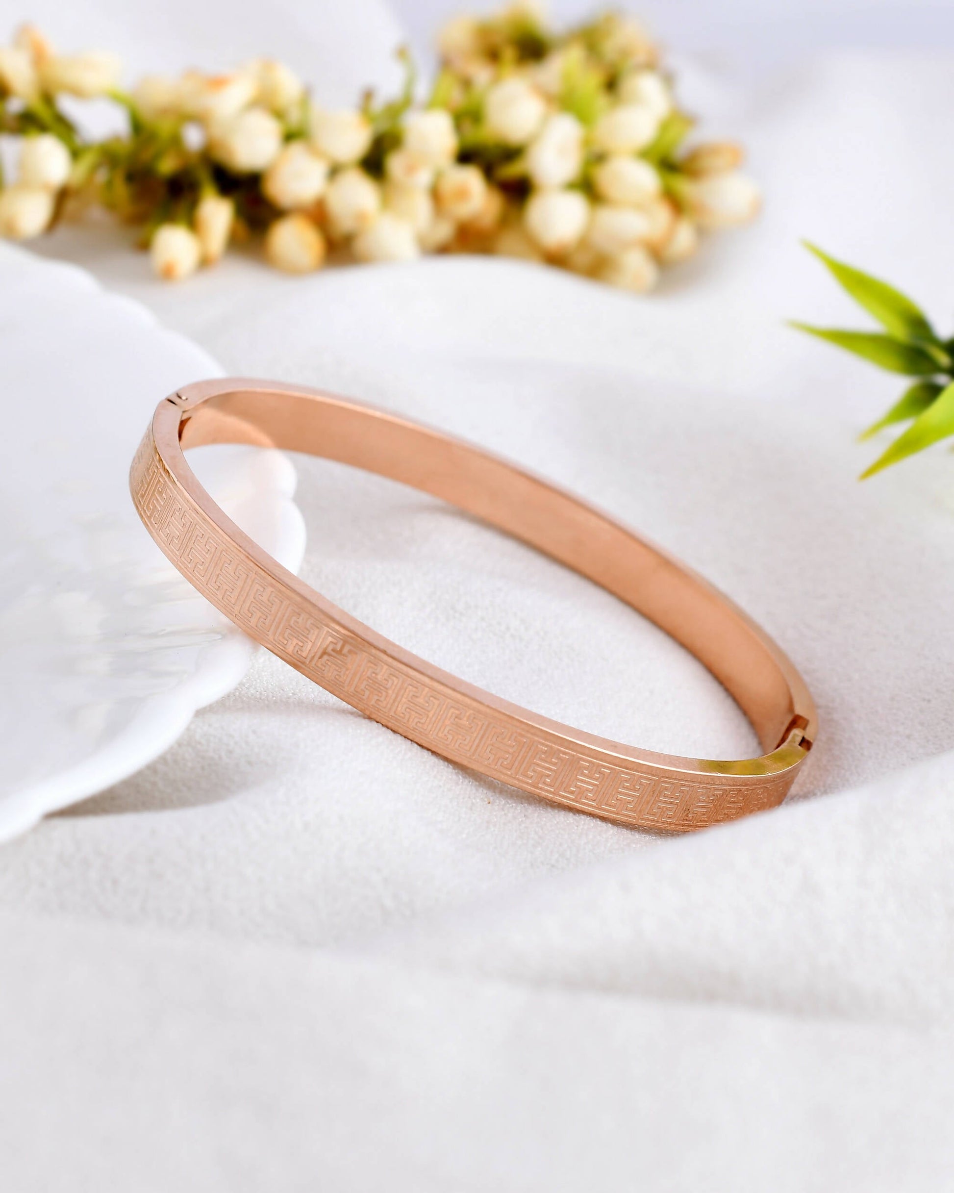 VOJ Stainless Steel Gold-Polished Bracelet - Swadesiicart