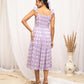 FIORRA Women's Lavender Cotton Floral Printed Dress - Swadesiicart