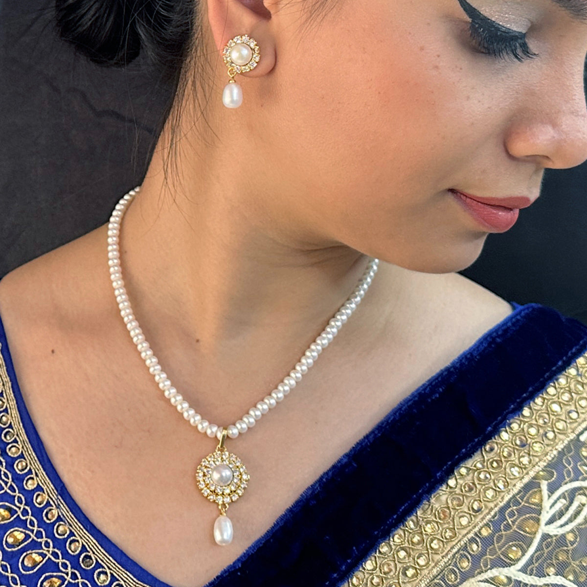 J Pearls Royal Pearl Set - Swadesiicart