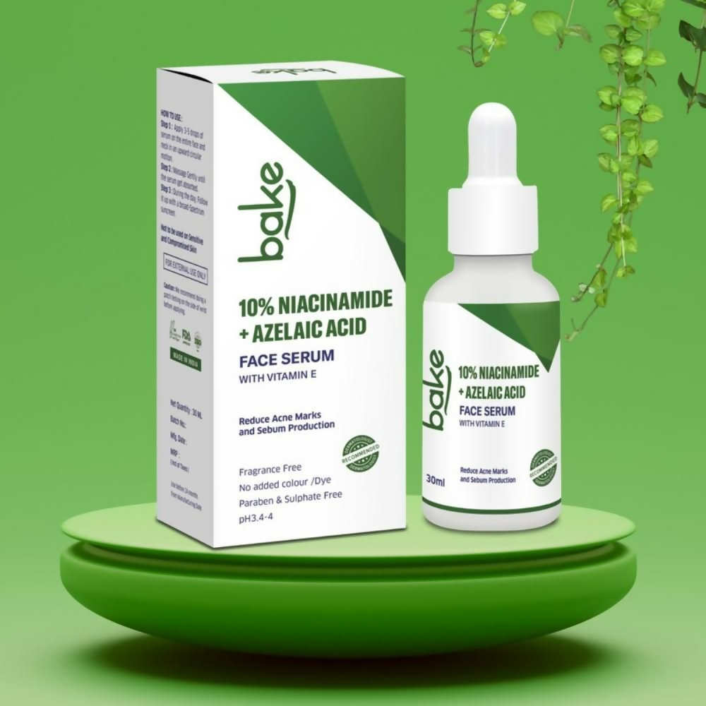 Bake 10% Niacinamide & Azelaic Acid Face Serum With Vitamin E | Swadesiicart