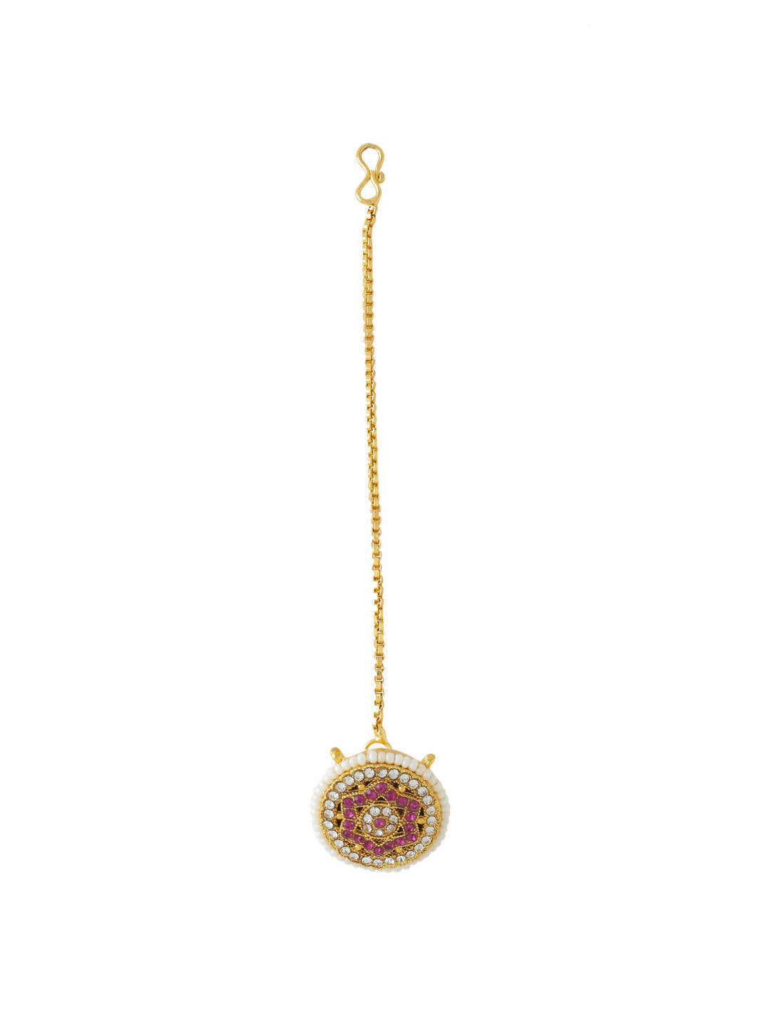 NVR Women's Trending Stylish Gold-Polished Maang Tikka | Swadesiicart