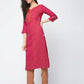 Aniyah Cotton Block Printed Traditional Straight Kurta In Magenta Color (AN-125K) - Swadesiicart