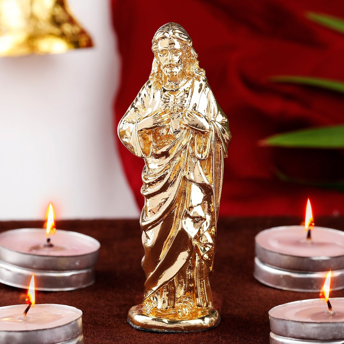 Estele Gold-Polished Almighty Jesus Christ Idol showpiece for Gifting/Home Decoration - Swadesiicart