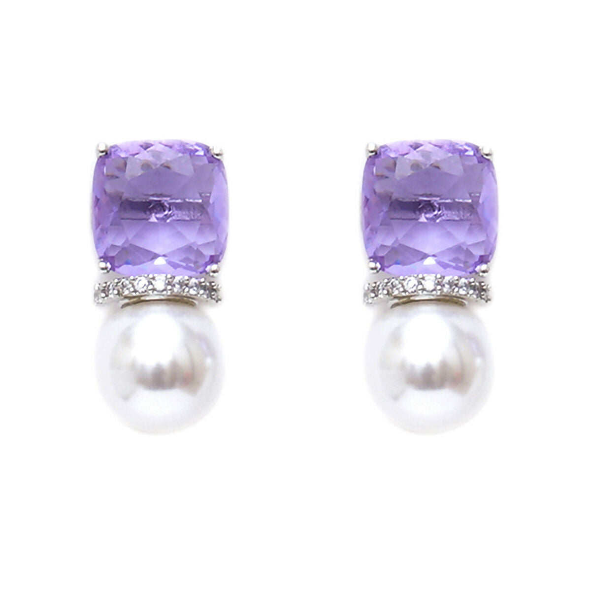 Purple Pearl Studs- Ruby Raang | Swadesiicart