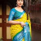 Lemon Jute Silk Printed Saree with Unstitched Blouse - Hiral Fashion | Swadesiicart