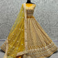 Jyoti Fashion Women's Yellow Bridal Net Fancy Sequins with Multi Thread Embroidered Wedding Lehenga Choli | Swadesiicart
