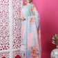 Jyoti Fashion Women's Multicolor Cotton Geometric Digital Print with Jari & Crystal Kurta with Trouser & Dupatta | Swadesiicart