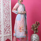 Jyoti Fashion Women's Multicolor Cotton Geometric Digital Print with Jari & Crystal Kurta with Trouser & Dupatta | Swadesiicart
