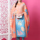 Jyoti Fashion Women's Sky Blue Cotton Geometric Digital Print with Jari & Crystal Kurta with Trouser & Dupatta | Swadesiicart