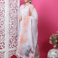 Jyoti Fashion Women's Beige Cotton Geometric Digital Print with Jari & Crystal Kurta with Trouser & Dupatta | Swadesiicart
