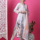 Jyoti Fashion Women's Beige Cotton Geometric Digital Print with Jari & Crystal Kurta with Trouser & Dupatta | Swadesiicart