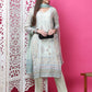 Jyoti Fashion Women's Pista Green Cotton Geometric Digital Print with Jari & Crystal Kurta with Trouser & Dupatta | Swadesiicart