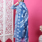 Jyoti Fashion Women's Indigo Blue Cotton Geometric Digital Print with Jari & Crystal Kurta with Trouser & Dupatta | Swadesiicart