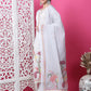 Jyoti Fashion Women's Off White Cotton Geometric Digital Print with Jari & Crystal Kurta with Trouser & Dupatta | Swadesiicart