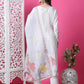 Jyoti Fashion Women's Off White Cotton Geometric Digital Print with Jari & Crystal Kurta with Trouser & Dupatta | Swadesiicart