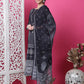 Jyoti Fashion Women's Black Cotton Geometric Digital Print with Jari & Crystal Kurta with Trouser & Dupatta | Swadesiicart