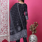 Jyoti Fashion Women's Black Cotton Geometric Digital Print with Jari & Crystal Kurta with Trouser & Dupatta | Swadesiicart