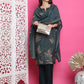 Jyoti Fashion Women's Green Muslin Floral Print with Jari & Crystal work Kurta with Trouser & Dupatta | Swadesiicart