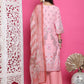 Jyoti Fashion Women's Pink Satin Traditional Digital Print with Crystal work Kurta with Trouser & Dupatta | Swadesiicart