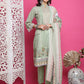 Jyoti Fashion Women's Green Cotton Floral Digital Print with Resham Thread Work Kurta with Trouser & Dupatta | Swadesiicart