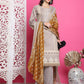 Jyoti Fashion Women's Grey Cotton Floral Digital Print with Resham Thread Work Kurta with Trouser & Dupatta | Swadesiicart