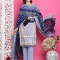 Jyoti Fashion Women's Sky Blue Cotton Floral Digital Print with Resham Thread Work Kurta with Trouser & Dupatta | Swadesiicart