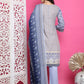 Jyoti Fashion Women's Sky Blue Cotton Floral Digital Print with Resham Thread Work Kurta with Trouser & Dupatta | Swadesiicart