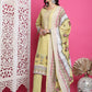 Jyoti Fashion Women's Lemon Yellow Cotton Floral Digital Print with Resham Thread Work Kurta with Trouser & Dupatta | Swadesiicart