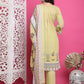 Jyoti Fashion Women's Lemon Yellow Cotton Floral Digital Print with Resham Thread Work Kurta with Trouser & Dupatta | Swadesiicart