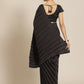 Jyoti Fashion Women's Black Satin Platted Work Designer Saree with Blouse | Swadesiicart