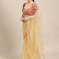 Jyoti Fashion Women's White Net Embroidered Designer Saree with Blouse | Swadesiicart