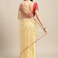 Jyoti Fashion Women's White Net Embroidered Designer Saree with Blouse | Swadesiicart