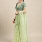 Jyoti Fashion Women's Green Net Embroidered Designer Saree with Blouse | Swadesiicart