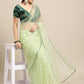 Jyoti Fashion Women's Green Net Embroidered Designer Saree with Blouse | Swadesiicart